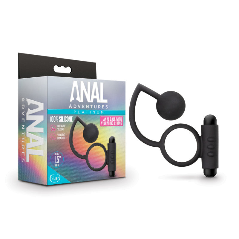 Anal Adventures Platinum Anal Ball & Vibrating C-Ring