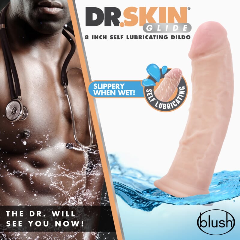 Dr. Skin Glide 8 Inch Self Lubricating Dildo