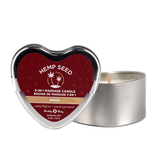 EB Hemp Seed 3 in 1 Massage Heart Candle - Spoon