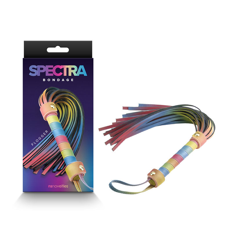 Spectra Bondage Flogger - Rainbow