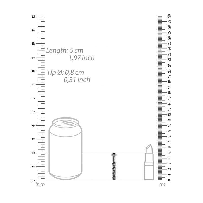 OUCH! Urethral Sounding - Metal Plug - 8mm