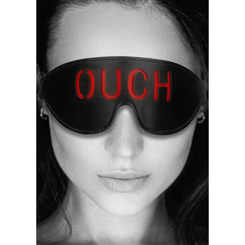 OUCH!  & White Bonded Leather Eye-Mask ''Ouch''