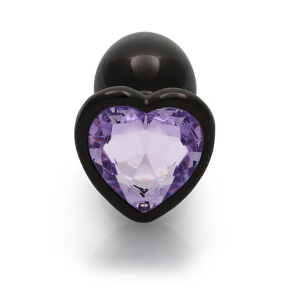 OUCH! Heart Gem Gunmetal Butt Plug - Small