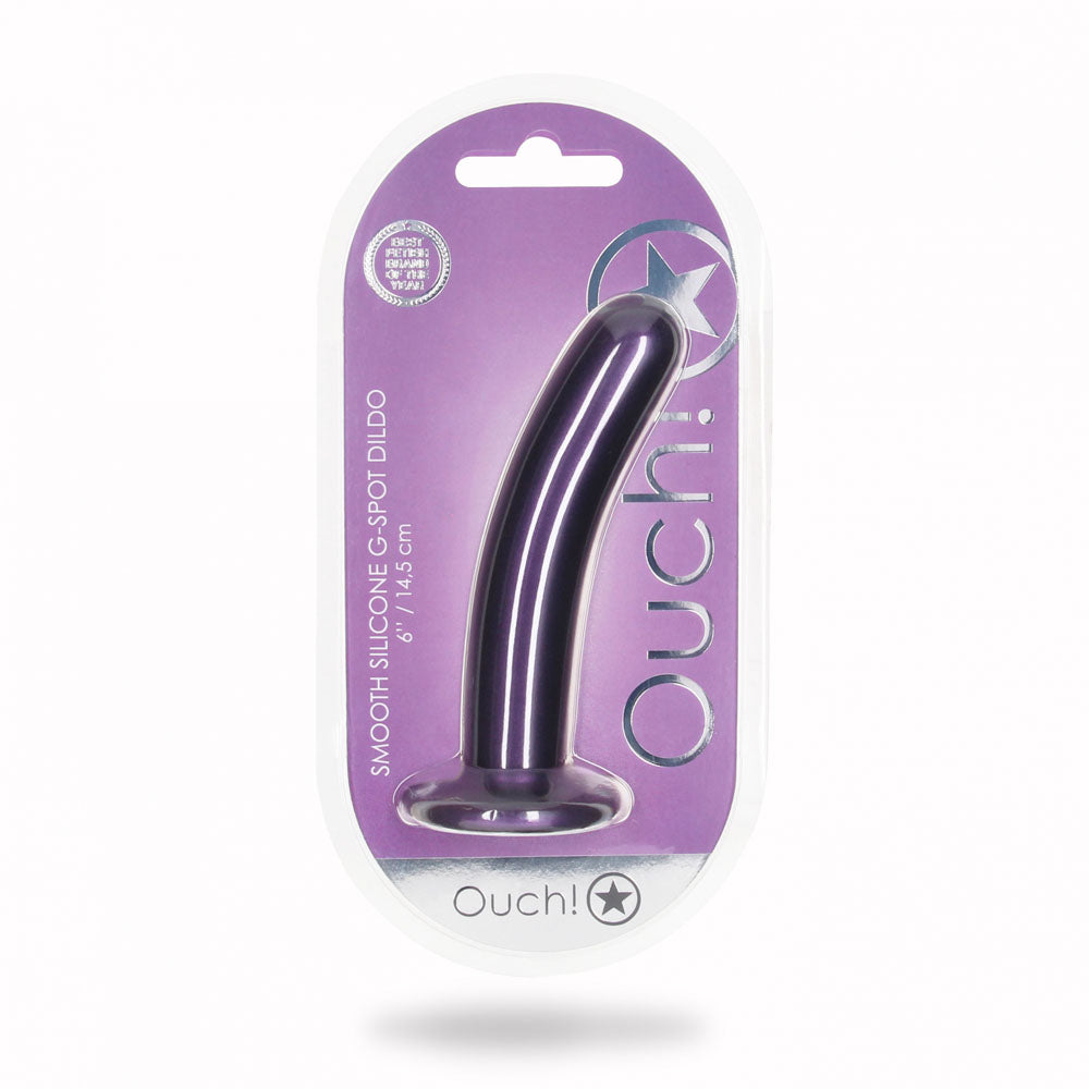 OUCH! Smooth Silicone G-Spot Dildo - 6'' / 14.5 cm