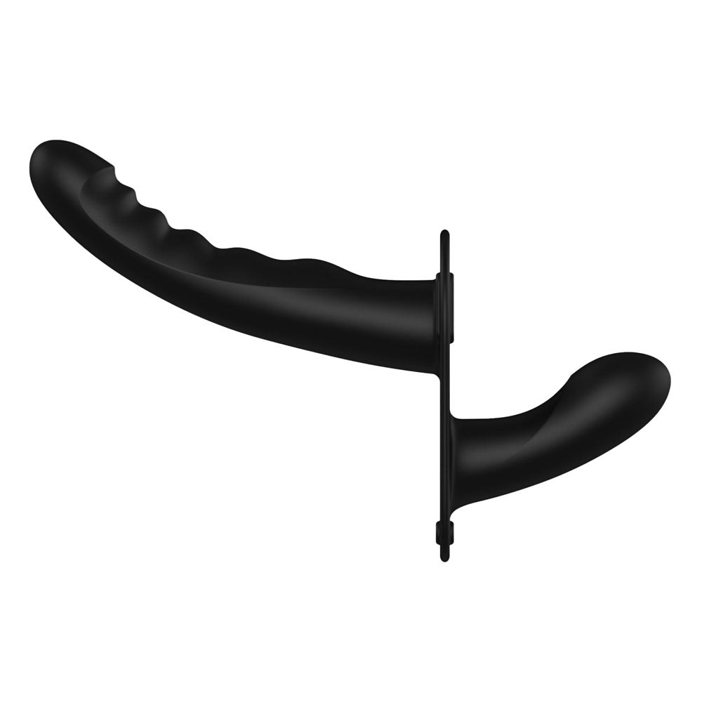 OUCH! Dual Silicone Ribbed Strap-On -