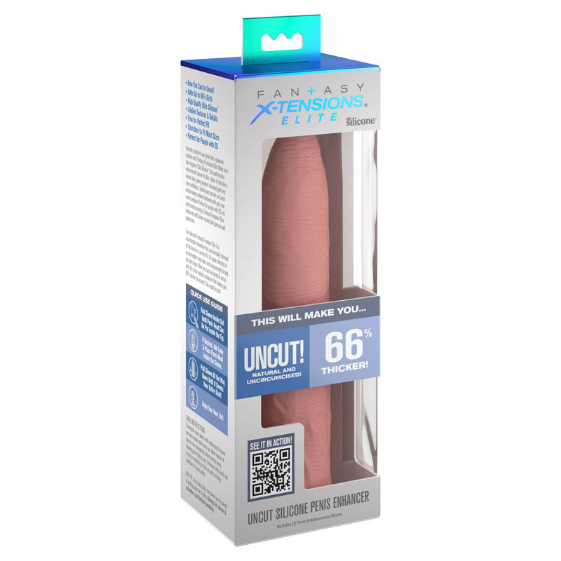 Fantasy X-Tensions Elite Uncut Silicone Penis Enhancer -