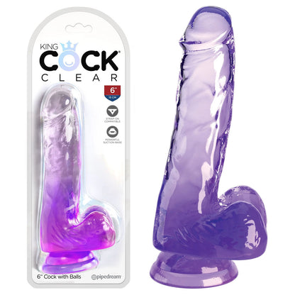 King Cock Clear 6'' Cock with Balls -