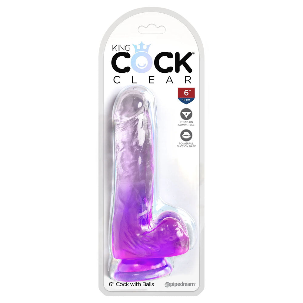 King Cock Clear 6'' Cock with Balls -