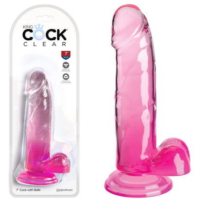 King Cock Clear 7'' Cock with Balls -