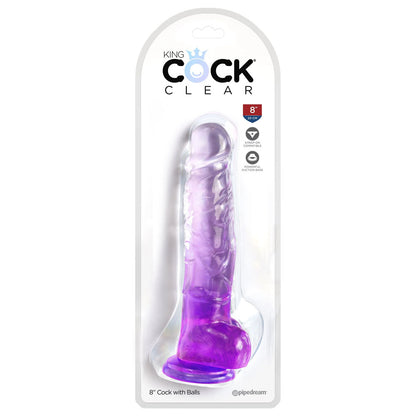 King Cock Clear 8'' Cock with Balls -