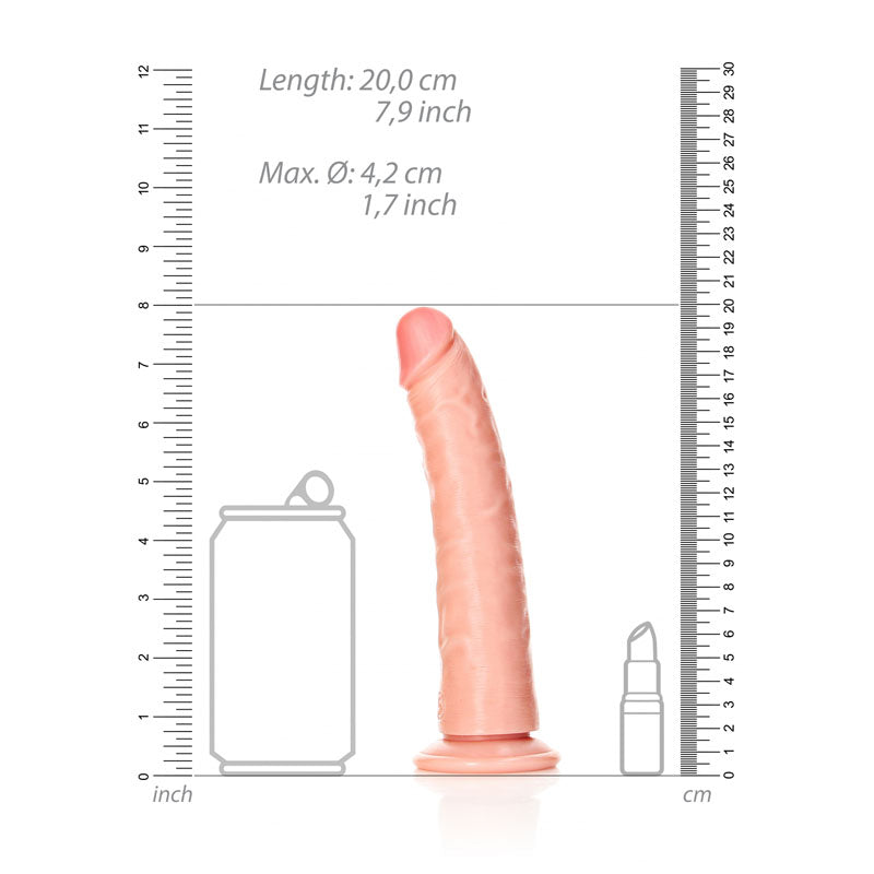 REALROCK Realistic Slim Dildo with Suction Cup - 18cm