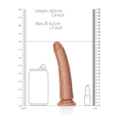 REALROCK Realistic Slim Dildo with Suction Cup - 18cm