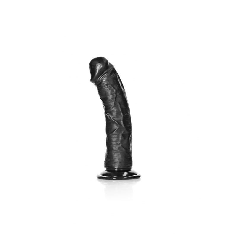 REALROCK Realistic Regular Curved Dildo with Suction Cup - 15.5 cm