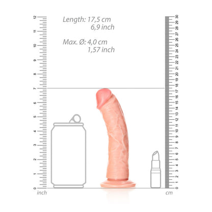 REALROCK Realistic Regular Curved Dildo with Suction Cup - 15.5 cm