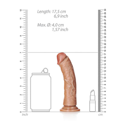 REALROCK Realistic Regular Curved Dildo with Suction Cup - 15.5 cm