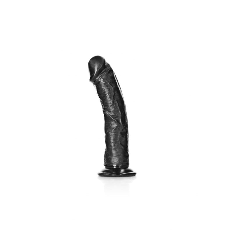 REALROCK Realistic Regular Curved Dildo with Suction Cup - 18 cm