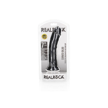 REALROCK Realistic Regular Curved Dildo with Suction Cup - 18 cm