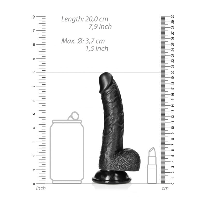 REALROCK Realistic Regular Curved Dong with Balls - 18 cm