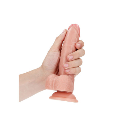 REALROCK Realistic Regular Curved Dong with Balls - 18 cm