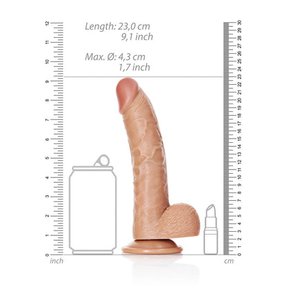 REALROCK Realistic Regular Curved Dong with Balls - 20.5 cm
